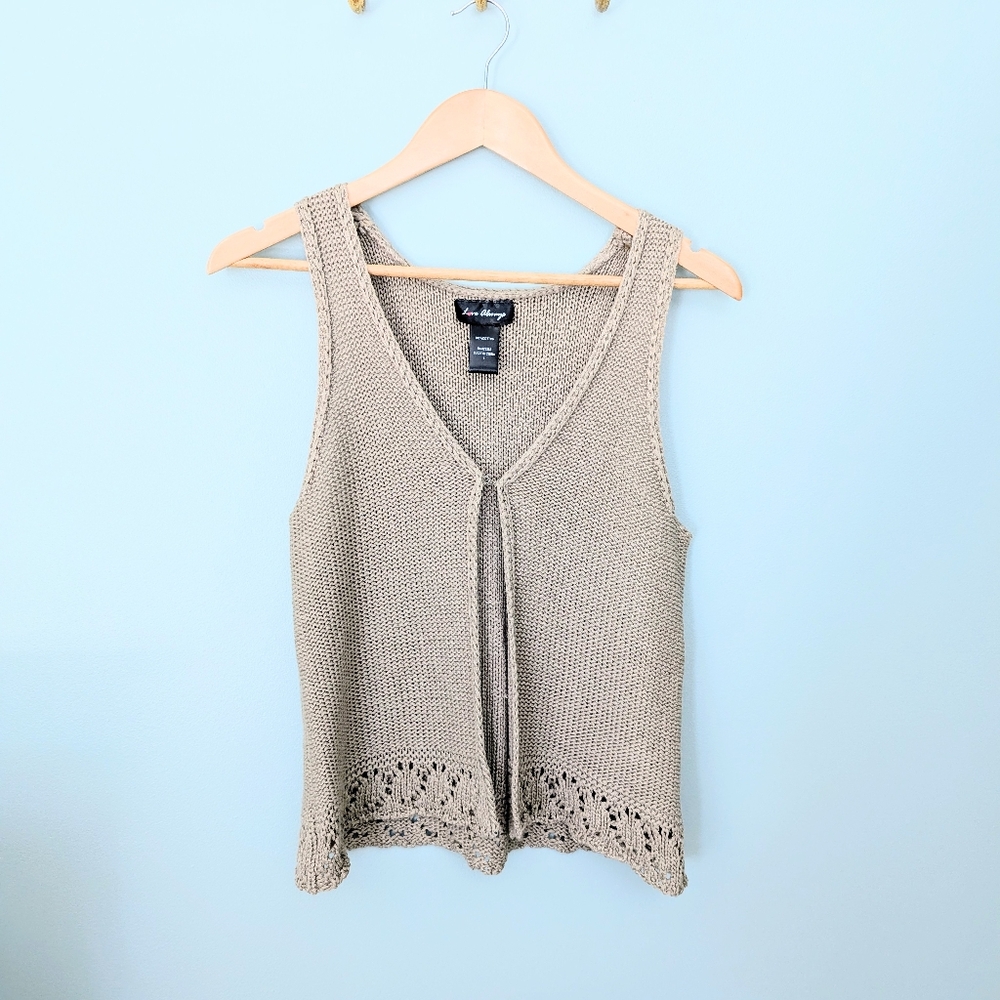 Love Always Tan Knit Vest